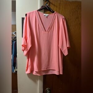 NWOT Chaus Pink 3/4 Sleeve Boxy Blouse
